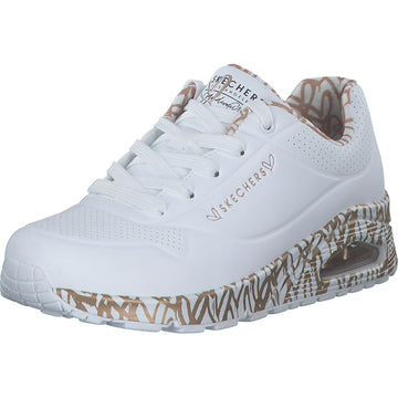 Street Womens by Skechers – 6.5, Faux Leather, White/Rose Gold New, Model 155506 WTRG