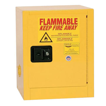 4 Gallon Flammable Safety Storage Cabinet Door Type: Self Closing by Eagle – 18"L x 17.5"W x 22.5"H, Alloy Steel, Yellow, Model E421903