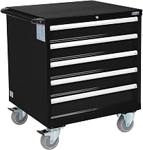 Global Industrial Mobile Modular Drawer Cabinet, 5 Drawers, Keyed Lock,