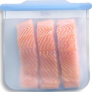Ziploc Endurables Large Pouch, 8 Cups, Reusable Silicone Bags and Food Storage Meal Prep Containers for Freezer, Oven, and Dishwasher Safe
