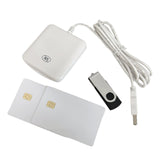 USB ACR38_I1 CAC PC/SC Contact Smart Chip IC Card Reader Writer Support ISO7816 A B C Memory Cards with 2PCS SLE4442 Chip Card by xcrfid – white