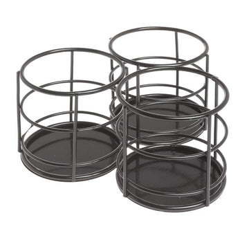 Flatware Caddy with 3 Compartments - Black by HUBERT – Carbon Steel, Black, Model 83600