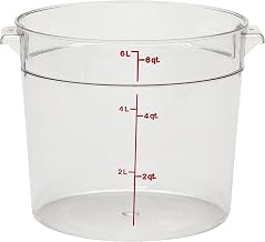 Cambro Food Storage Container - Round Series - 6 QT (Quart) - Commercial Grade for Food Prep (Clear)
