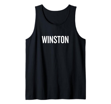 Winston Tank Top by WINSTON Name Text Desings – Black, Model JH0XQKX8XFS