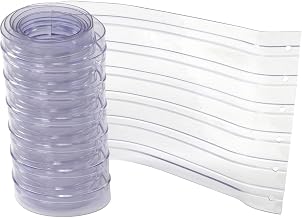 12" x 9' Scratch Resistant Ribbed Clear Strip for Strip Curtains, Lot of 5