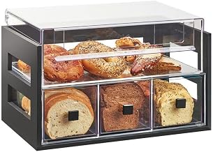 CAL-MIL Midnight Bamboo Bread & Pastry Display Case with 3 Drawers & Top Compartment | Commercial Food Service & Buffet | 20.125" W x 12.75" D x 13.125" H