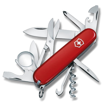 Explorer Swiss Army Knife - 16 Function Pocket Tool - Red by Victorinox – 4", Stainless Steel, Red, Model 1.6703