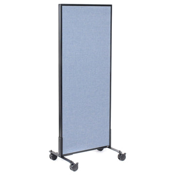 24-1/4"W x 63" H Mobile Office Partition Panel by Global Industrial – Alloy Steel, Blue, Model 694953MBL