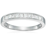 1/2 carat (ctw) Diamond Wedding Anniversary Band for Women Princess Cut 14K White Gold Channel Set 0.50 cttw by VIR JEWELS – 8, Metal, White, Model R6022SWIP_N20_S8