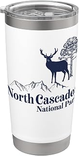 North Cascades - National Park Vintage 70s 80s Retro Stainless Steel Insulated Tumbler