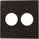 Leviton 2-Gang Single Outlet/Receptacle Wallplate, Brown Screws, 85052, Brown