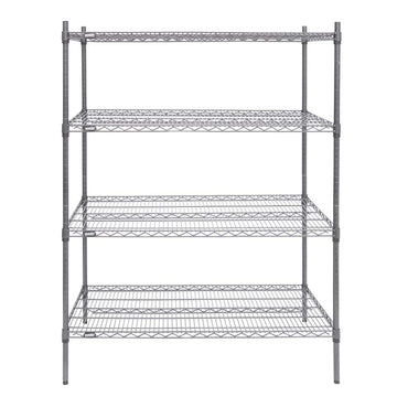 Shelving Unit with 4-Shelves Dark Grey Wire - 48" L x 24" W x 63" H by HUBERT – Alloy Steel, Flint, Model K2448-3F
