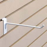 8" White Slatwall Hooks by HUBERT – Commercial Grade