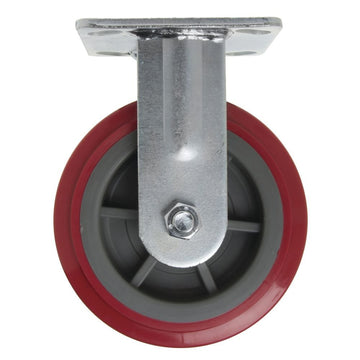 Rigid Plate Caster Red Polyurethane - 6" Dia by HUBERT – Red, Model RGAZ620P-1