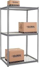 Global Industrial High Cap. Starter Rack 48Wx48Dx96H 3 Levels Wire Deck 1500lb Per Shelf Gry