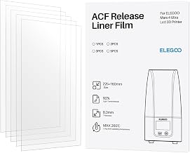 5PCS ACF Release Liner Film for Mars 4 Ultra LCD 3D Printer with Less Release Tension, Support 3X Faster Printing, 225x160mm, 0.3mm Thickness
