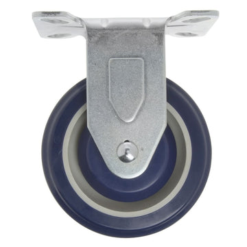 Rigid Plate Caster Blue Polyurethane - 4"Dia by HUBERT – Polyurethane (PU), Blue, Model RGAZ415P-1