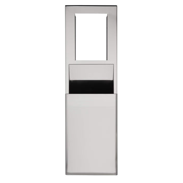 Recessed Trash Receptacle for 16" Cavities by GP PRO (Georgia-Pacific) – 17.2" L x 7.75" W x 56" H, 12.0 gallons, Stainless Steel, Model 59491