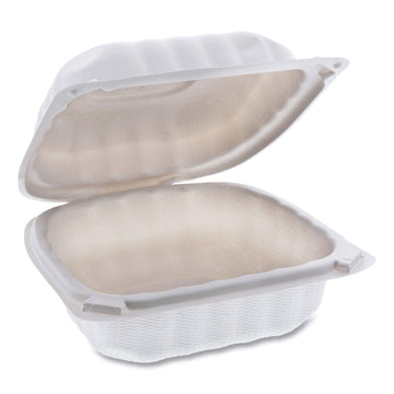 Pactive YCN806000000 Earthchoice Smartlock Microwavable Hinged Lid Containers, 6 X 6 X 3.1, White, 400/carton