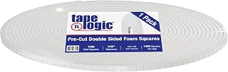 Aviditi Tape Logic Double Sided Foam Mounting Squares, 1/2 x 1/2 Inch, 1/32" Thick, White, Permanent Adhesive - for Crafts, Home and Office Use (1 Roll of 1296 Squares)