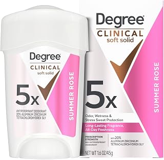 Degree Clinical Antiperspirant Deodorant Soft Solid, Summer Rose, 1.6 oz