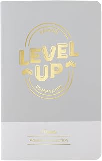 Mead Level Up Gaming Companion Notebook Journal, 3.5" x 5.5", 48 Pages, Flexible Cover, Moments Collection, Gray/Gold (XC0103F)