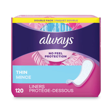 Thin, Unscented 120 ea (Pack of 9) by Always – Cotton, Pack of 9, Model 10796PK