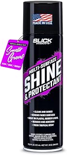 Slick Products Shine & Protectant High Gloss Coating Spray | Shines, cleans, protects and renews plastic, vinyl, rubber, fiberglass, trim and tires; deep wet-look finish; UV protection