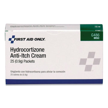 Hydrocortisone Cream Packets by First Aid Only – 25 Count (Pack of 1), Hydrocortisone, White, Pack of 25, Model G486
