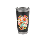 Vegan Vegetarian Veganism Motivational Amici Non Cibo Stainless Steel Insulated Tumbler by Veggie Animal Lovers – 20 Ounces, 20 fluid_ounces, Stainless Steel, Black