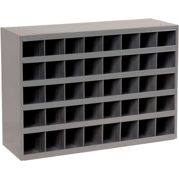 Gray Cold Rolled Steel 40 Opening Bin with Slope Self Design by Durham – 12"L x 33.75"W x 24"H, Steel, Gray, Model 359-95