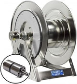 COXREELS 1175-6-100-H-SP Stainless Steel Hydraulic Hose Reel: 1" I.D., 100' Hose Capacity, Less Hose, 3000 PSI