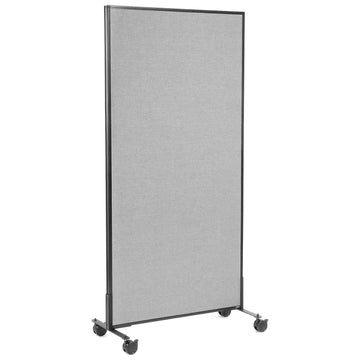 36-1/4"W x 75" H Mobile Office Partition Panel by Global Industrial – Alloy Steel, Grey, Model 694957MGY