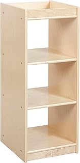 ECR4Kids 3-Cube Double-Sided Vertical Storage Organizer, Classroom Furniture, Natural