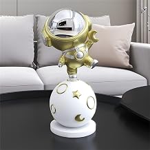 Astronaut Statue Cute Spaceman Sculpture Character Decoration Malls,Living Room,Office,Desktop,Bookshelf Home Decor (Pluck The Moon(Gold))