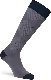 JOBST Style SoftFit Compression Socks Knee High 15-20 mmHg, Closed Toe, Medium, Long, Argyle Gray