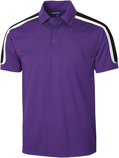 SPORT-TEK Tricolor Shoulder Micropique Sport-Wick Polo XL Purple/Black/White