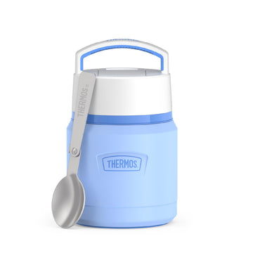 ICON Stainless Steel Food Jar with Spoon by THERMOS – 12 Ounce, 12.0 fluid_ounces, Stainless Steel, Light Blue, Model IS3116LB4