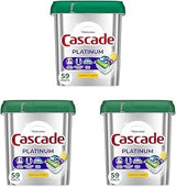 Cascade Platinum Dishwasher Pods, Dishwasher Detergent, Dish Detergent Soap, Lemon, 59 Count (Pack of 3)