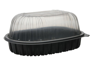 Pactiv YCNC600700DZ MealMaster 2-P Roaster Containers, 1 Compartment, 32 oz, 1.96" Length, 0.87" Width, 2.06" Height, Clear/B
