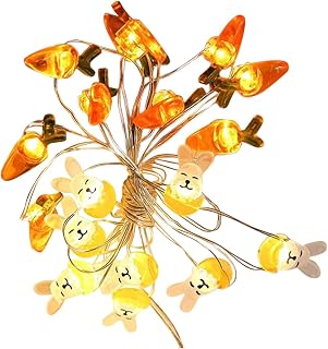 Christmas Centerpiece Garland 3 Foot Lights Easter Festive String String Decoration Lights Decoration Shaped Bunny Hangs Loose Pearls for Decorating (White, One Size)