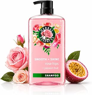 Herbal Essences Shampoo, Rose Hips + Passionfruit - Smooth Collection, Shiny Hair with Vitamin E & Jojoba, Safe for Color Treated Hair, Floral Scent, Cruelty-Free, Dermatologist-Tested, 29.2 Fl Oz