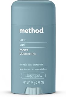 Method Men's Deodorant Stick, Sea + Surf, for Sensitive Skin, 2.65oz