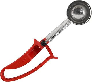 Zeroll Universal Extended Length EZ Disher Food Portion Control Scoop Designed for Right or Left Hand Use Dishwasher Safe, 2-Inch, Red
