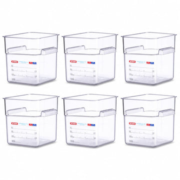Polycarbonate Square Food Container by Araven – 1.59 cubic_feet, Polycarbonate (PC), Clear, Pack of 6, Model 91902
