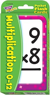 Trend Enterprises Multiplication 0-12 Pocket Flash Cards, Great for Skill Building and Test Prep, 56 Self-Checking Cards Included, Master 104 Equations and Increase Math Skills, for Ages 6 and Up