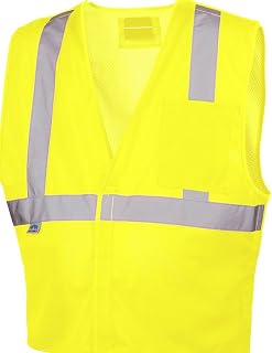 Pyramex RVHL2510BRDM RVHL25 Series Vest Hi-Vis Lime with 5 point DRing - Size Medium