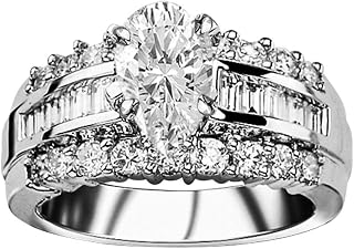1.75 Ctw 14K White Gold Channel Baguette Round GIA Certified Designer Diamond Engagement Ring Pear Shape (0.75 Ct I Color SI2 Clarity Center Stone)
