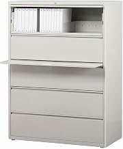 Hirsh Industries B691022 42 in. HL10000 Series Lateral File with 5-Drawer - Light Gray