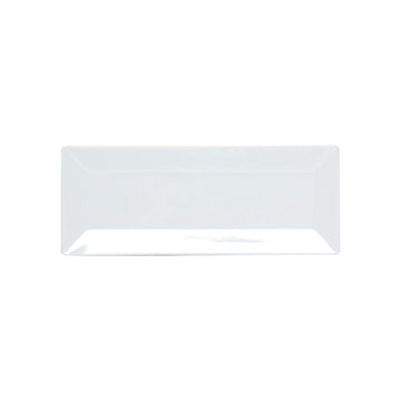 Classic white melamine dinnerware collection 15" x 5 1/4" plate by Thunder Group – Large, Melamine, White, Model 29115WT